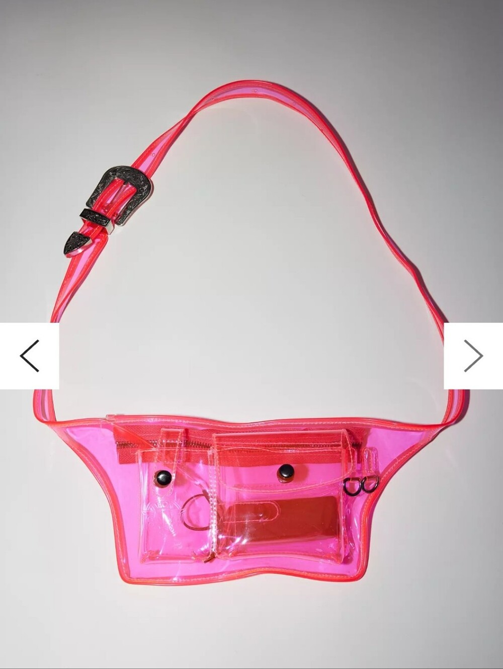 Neon Pink Clear PVC Belt Bag - Picture 3 of 5